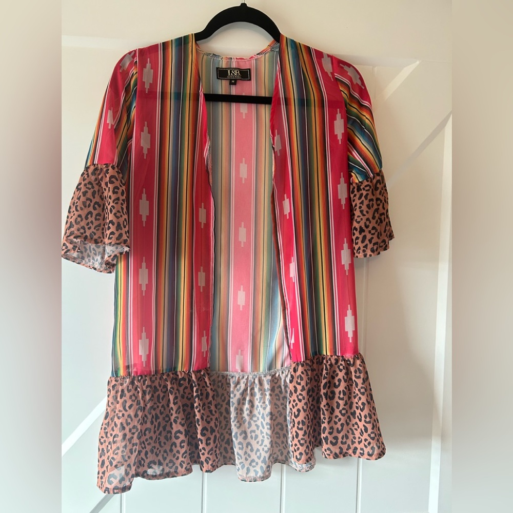 Girls, floaty Duster/kimono. Serape and Cheetah
